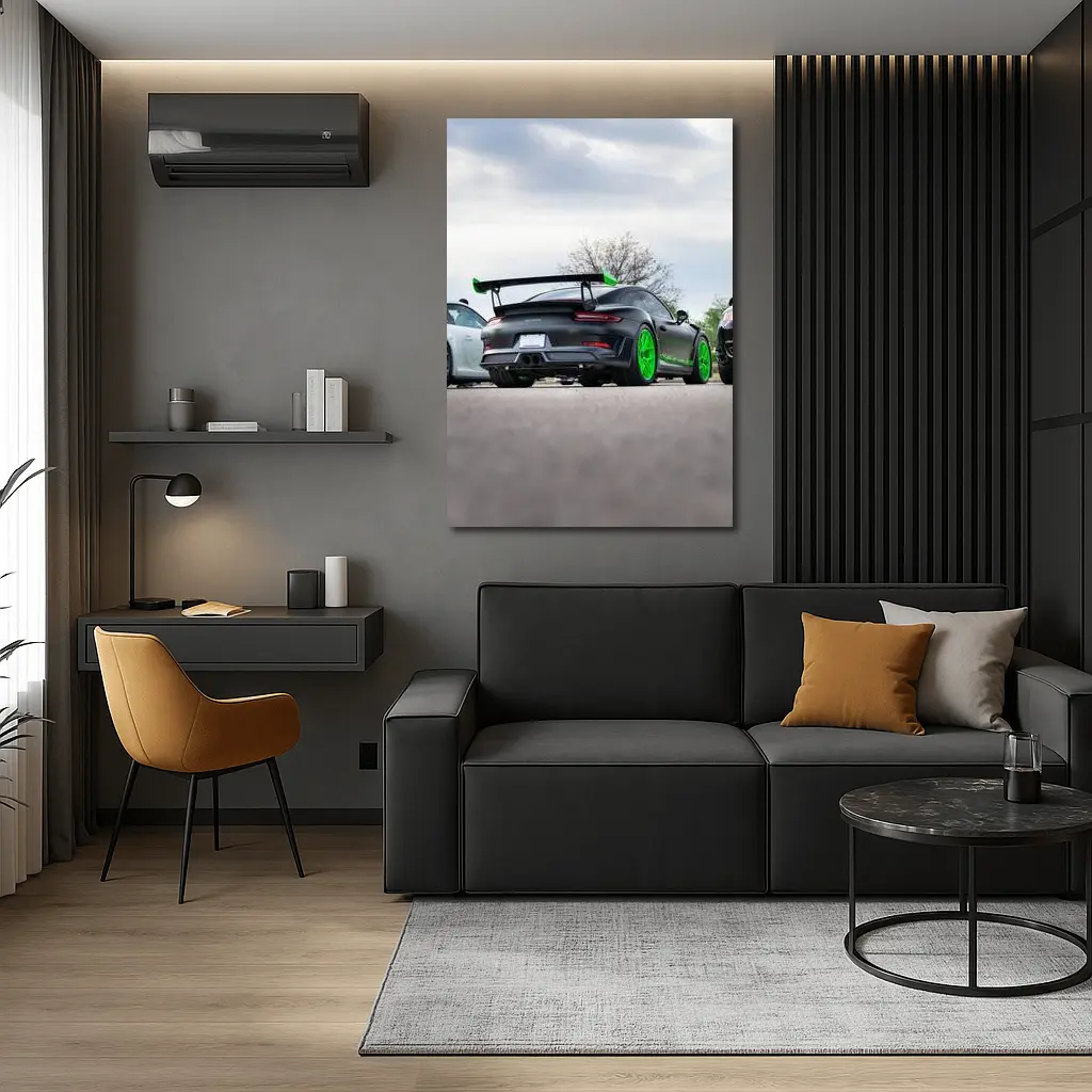 Porsche 911 GT3 RS Matte Black Green – Wall Art