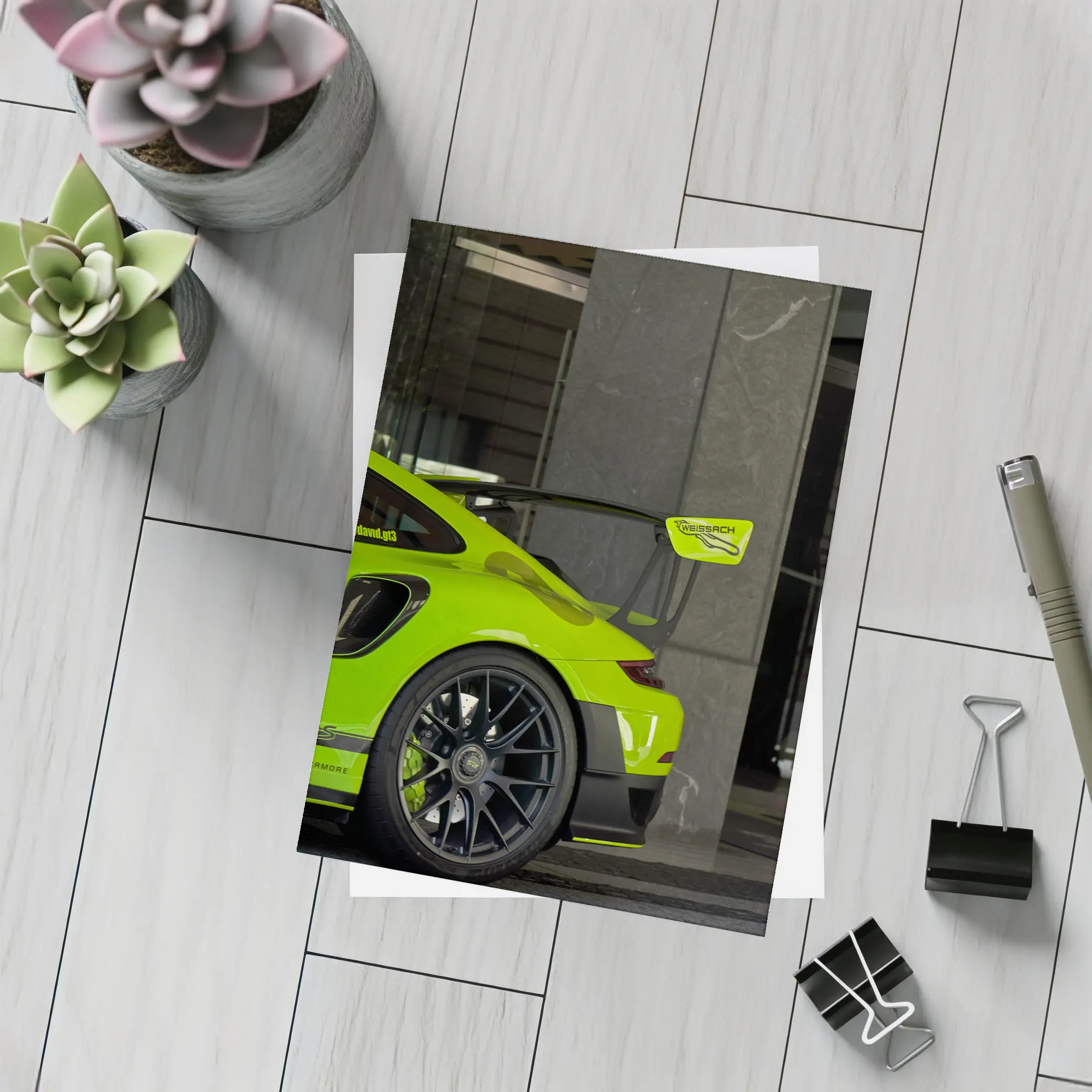 Porsche GT RS Weissach Package Acid Green – Postcards