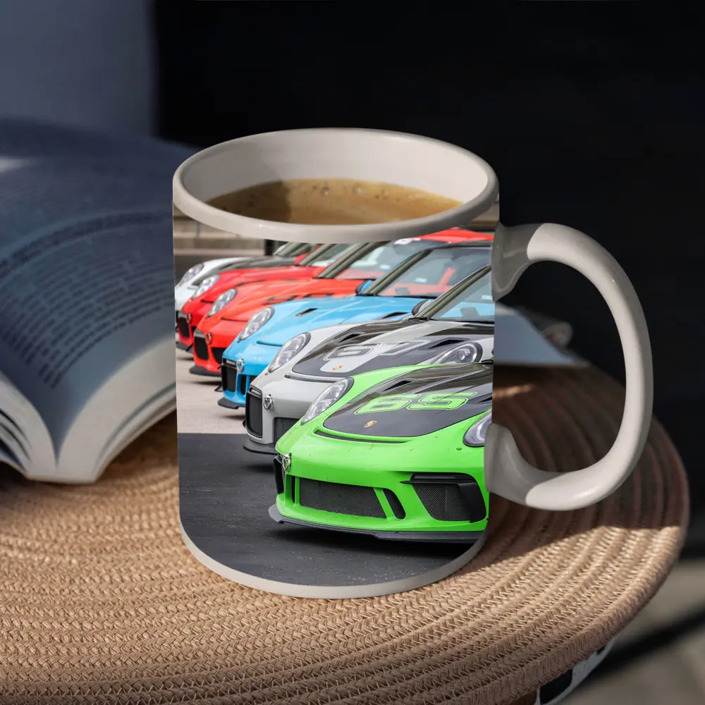 Porsche GT3 RS Cars Lined Up Track – Mugs