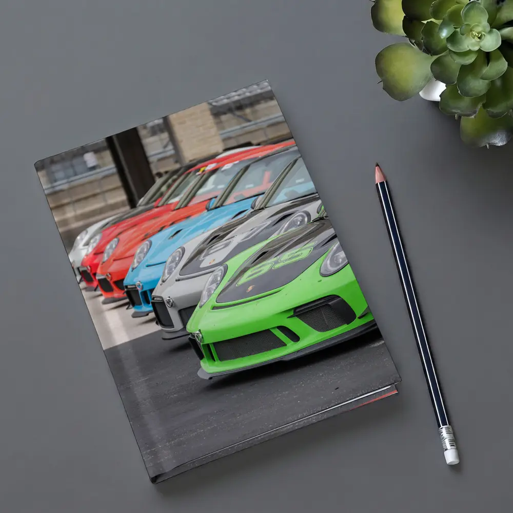 Porsche GT3 RS Cars Lined Up Track – Notebooks