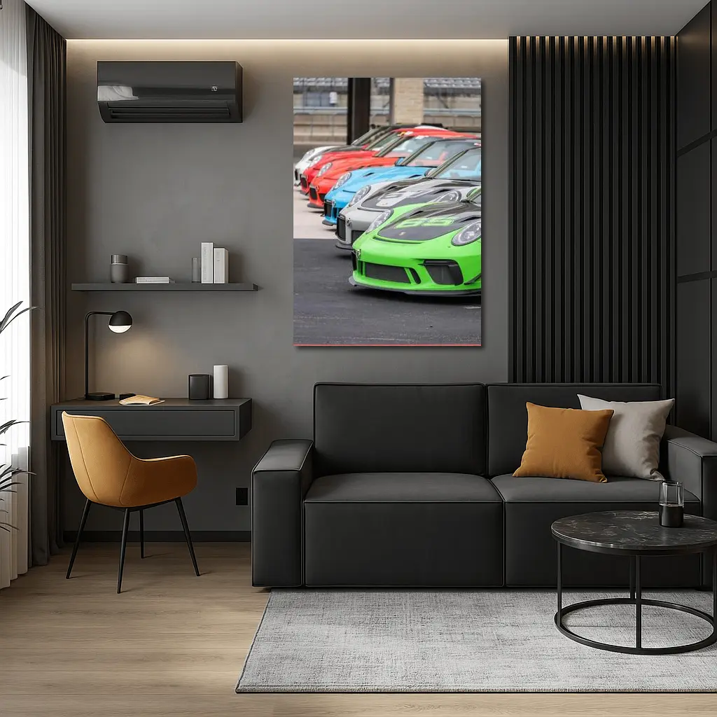 Porsche GT3 RS Cars Lined Up Track – Wall Art