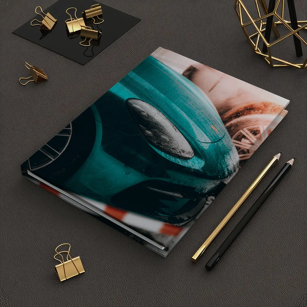 Teal Porsche Cayman At Snowy Car Wash – Notebooks