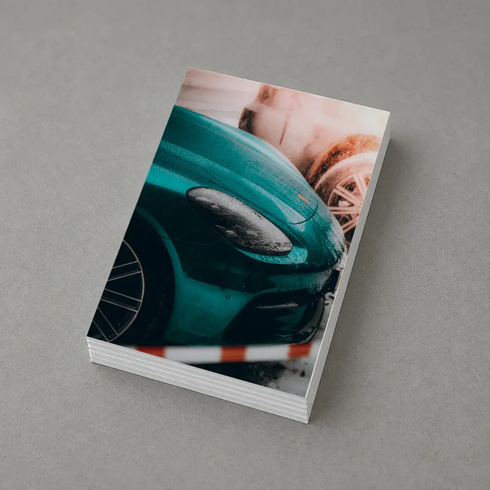 Teal Porsche Cayman At Snowy Car Wash – Postcards