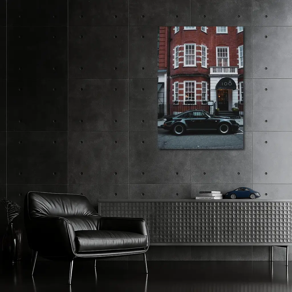 Black Porsche 911 Turbo London Street – Wall Art