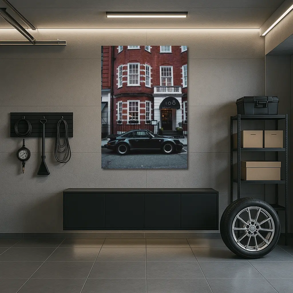 Black Porsche 911 Turbo London Street – Wall Art