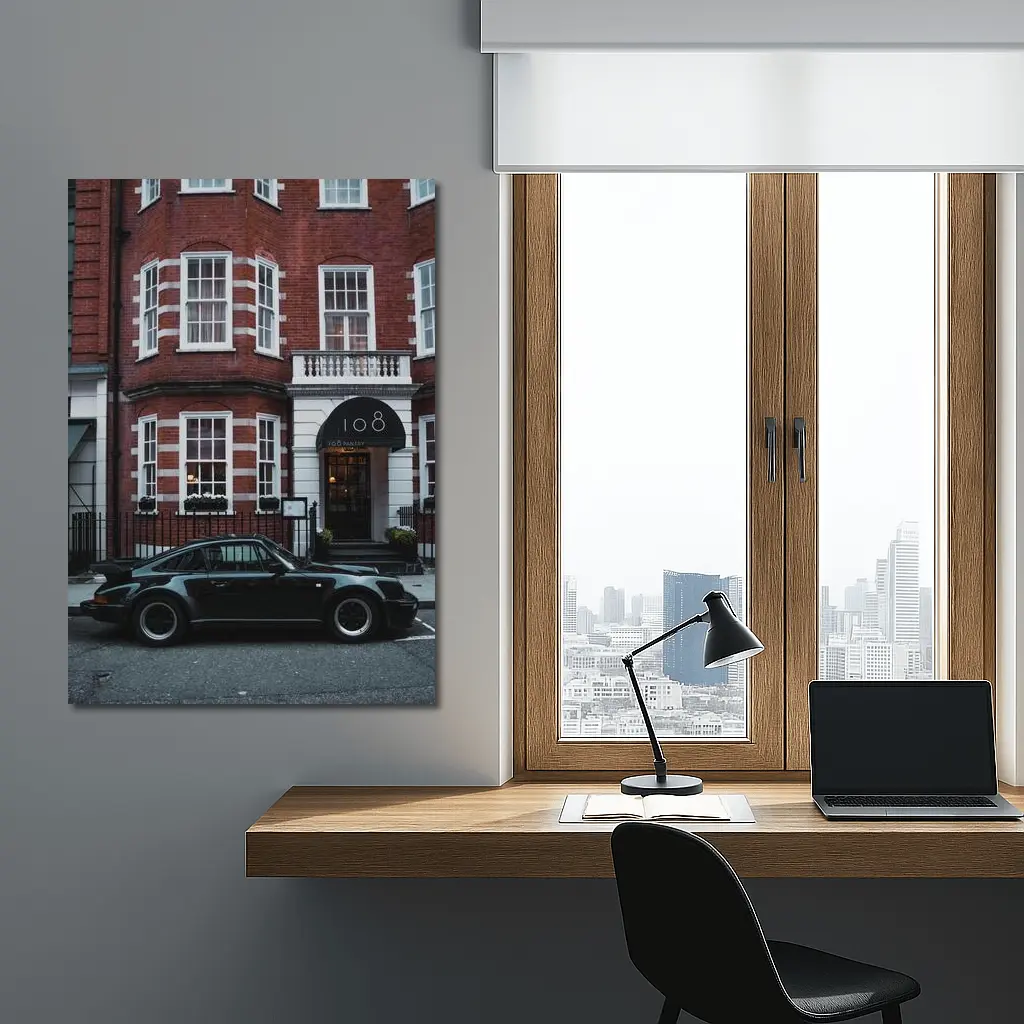 Black Porsche 911 Turbo London Street – Wall Art