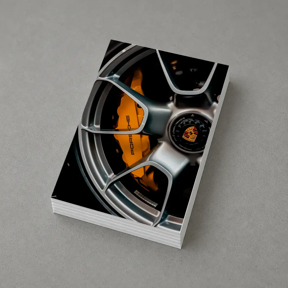 Porsche Orange Brake Caliper Silver Wheel – Postcards