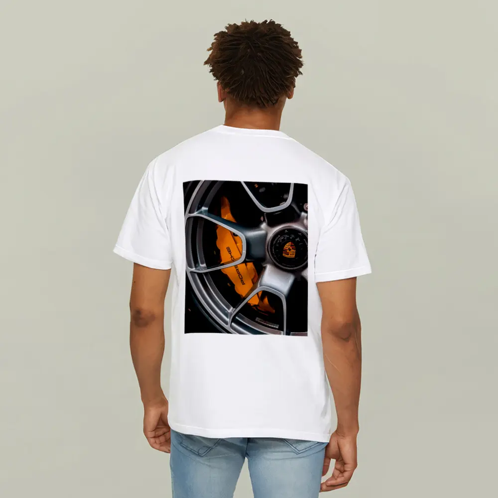 Porsche Orange Brake Caliper Silver Wheel – T-Shirts
