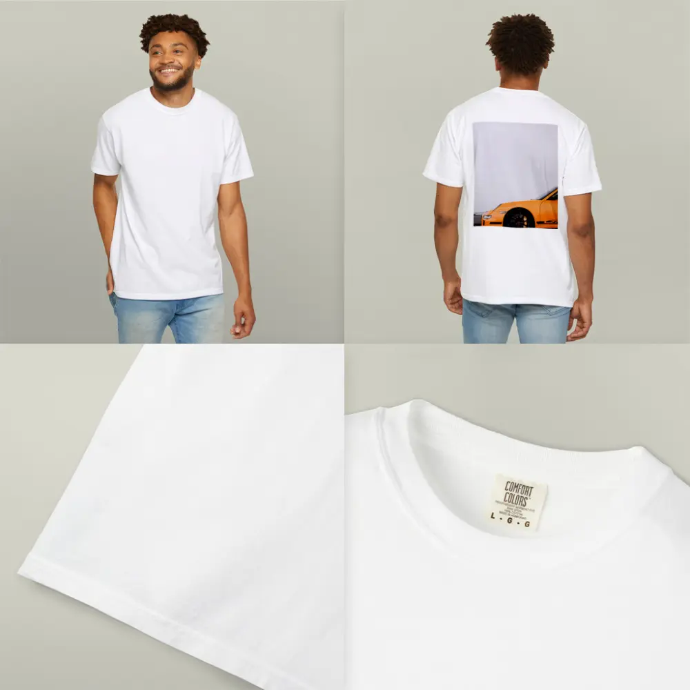 Orange Porsche GT3 Against White Wall – T-Shirts