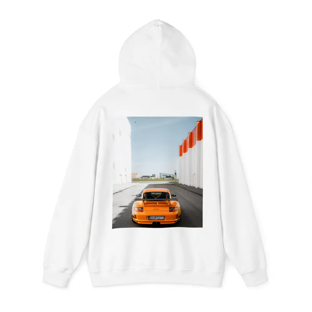 Porsche GT3 RS Orange Rear Street View – Hoodies