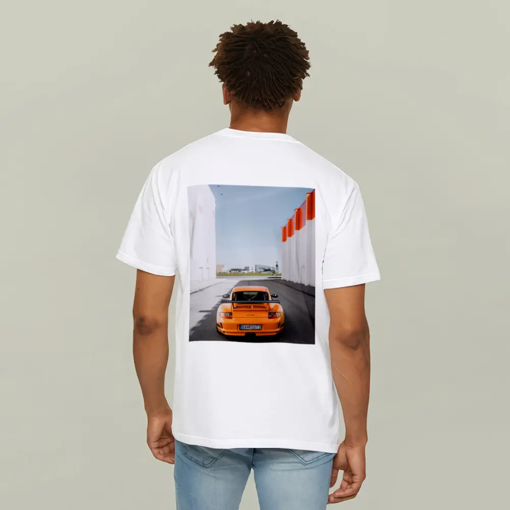 Porsche GT3 RS Orange Rear Street View – T-Shirts