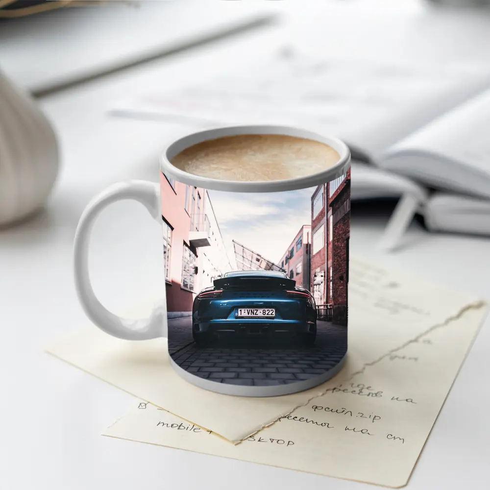 Porsche GT3 Rear View Urban Alley – Mugs