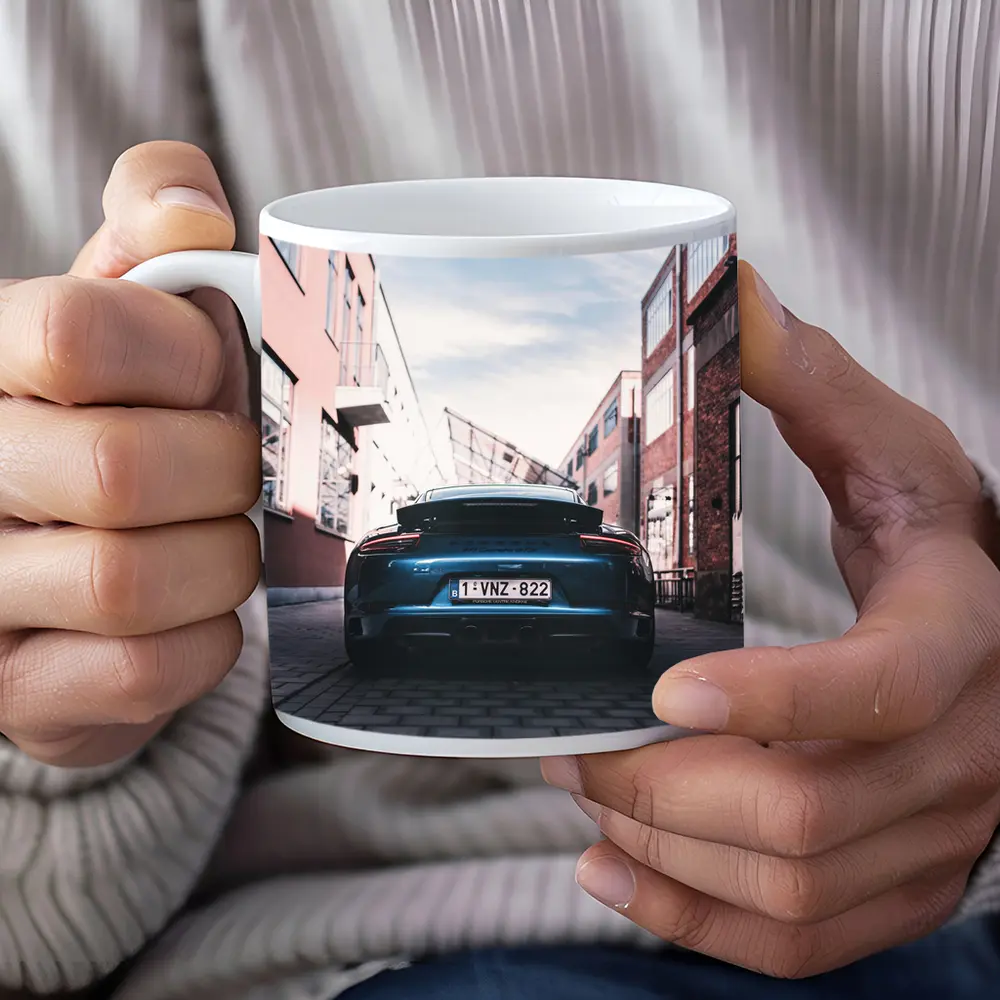 Porsche GT3 Rear View Urban Alley – Mugs