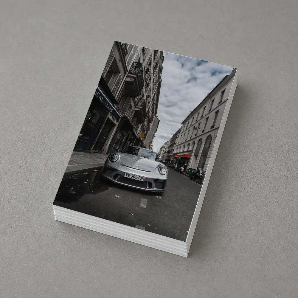 Porsche 911 Silver on Paris Street – Postcards