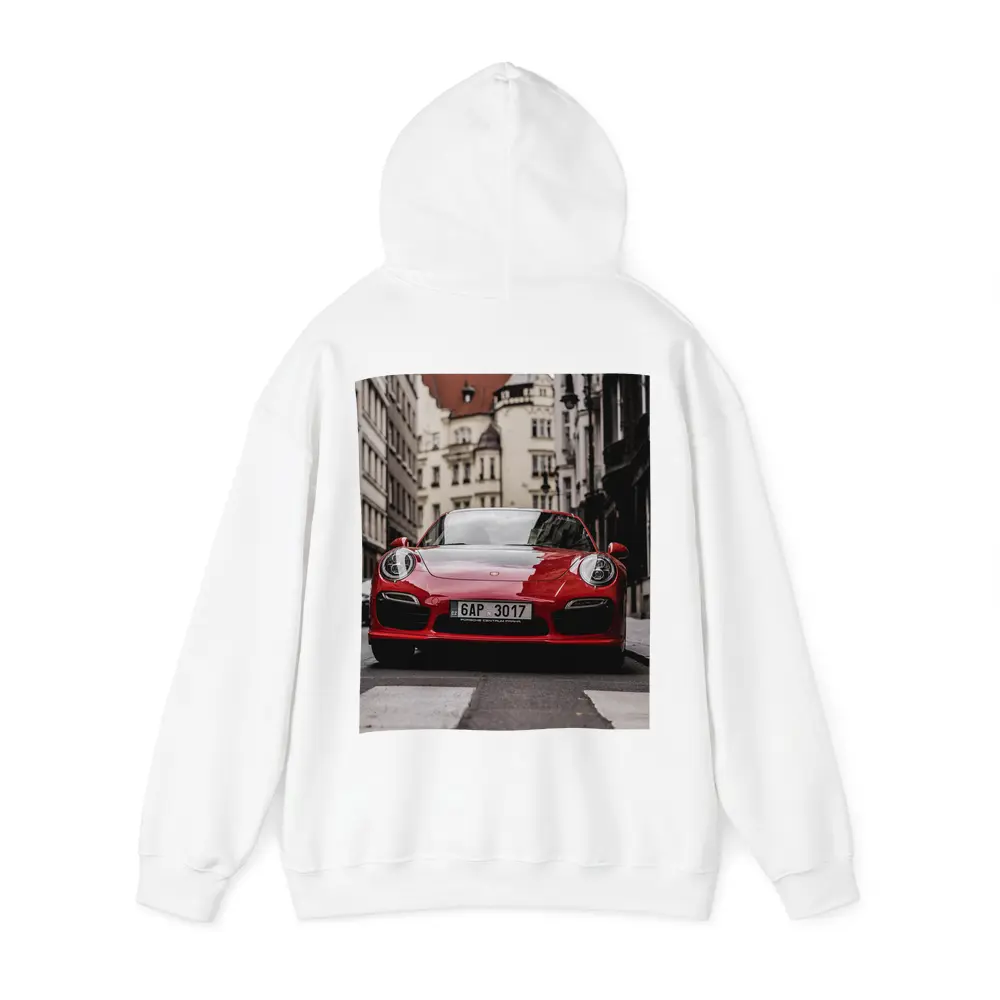Red Porsche 911 Prague City Street – Hoodies