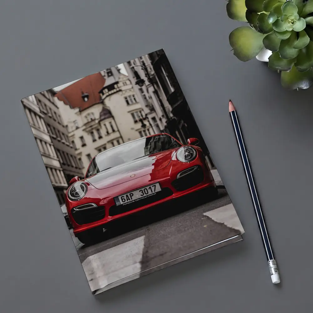 Red Porsche 911 Prague City Street – Notebooks