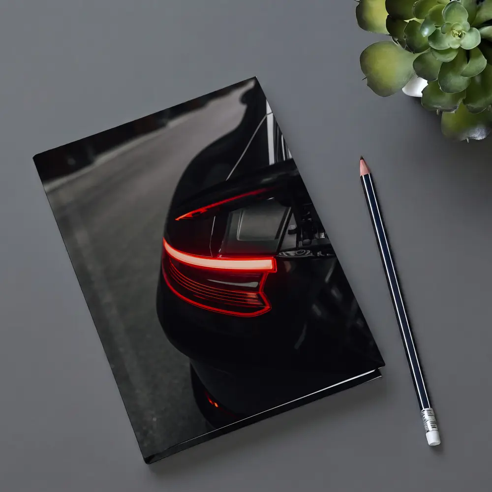 Porsche 911 Black Tail Light Dark Street – Notebooks