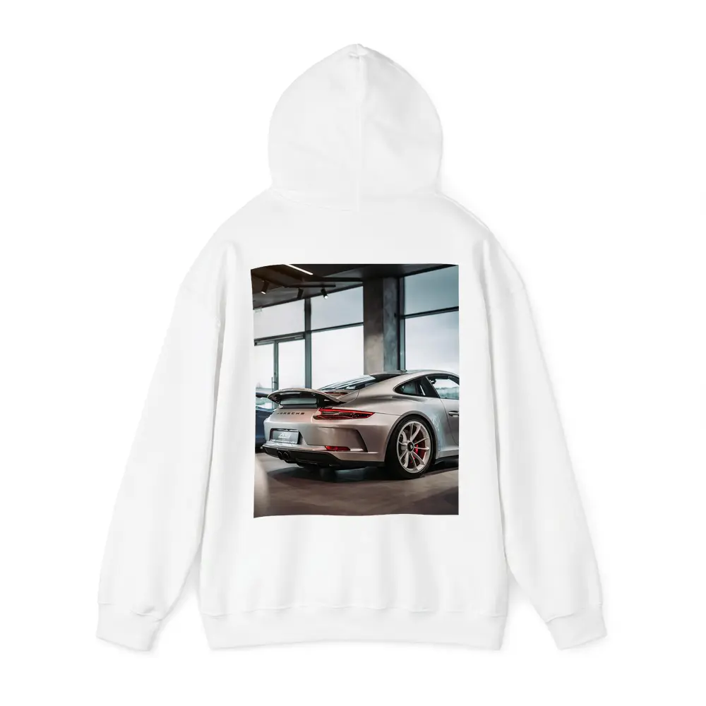 Porsche 911 GT3 Silver Inside Dealership – Hoodies