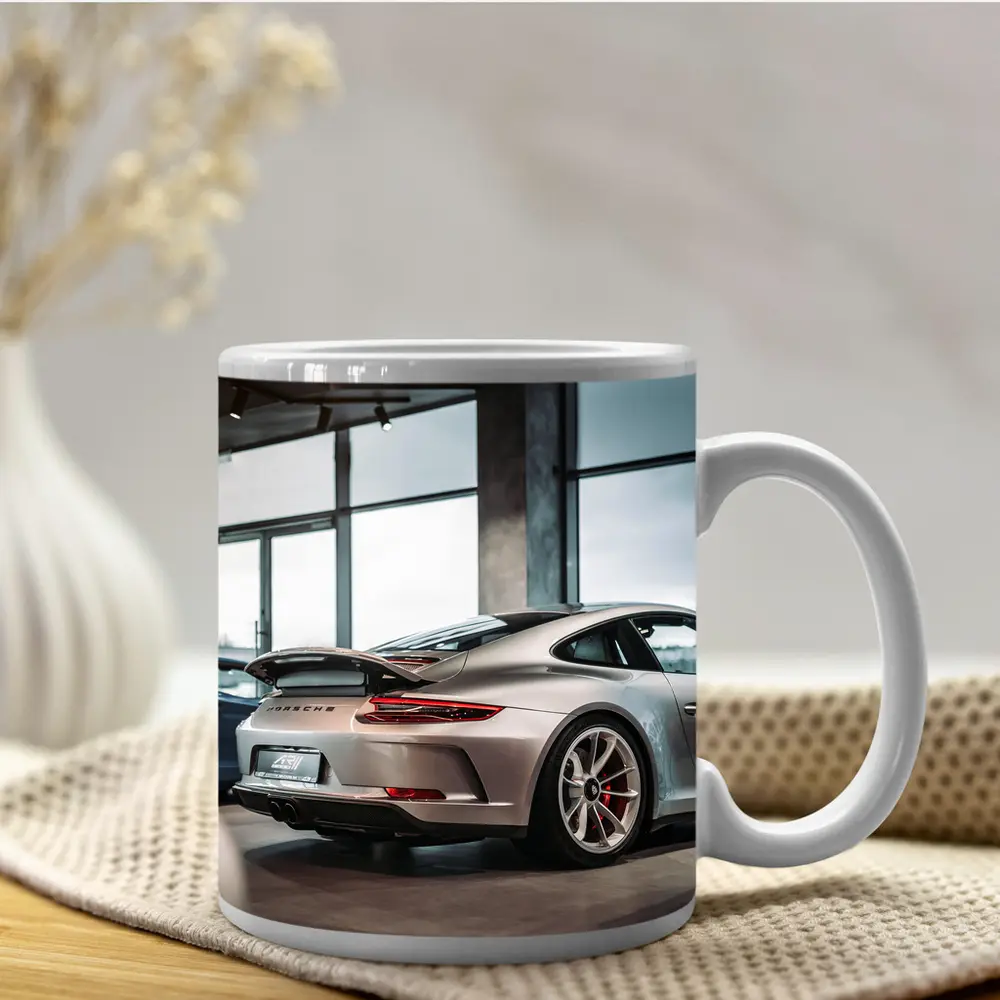 Porsche 911 GT3 Silver Inside Dealership – Mugs