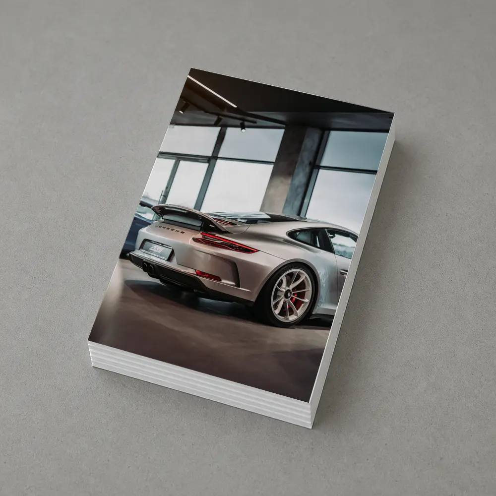 Porsche 911 GT3 Silver Inside Dealership – Postcards