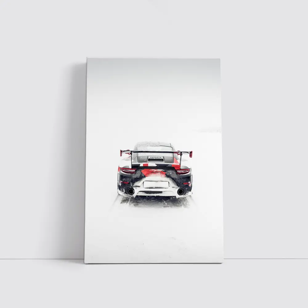 Porsche 911 GT2 RS Snow Winter Rear – Wall Art