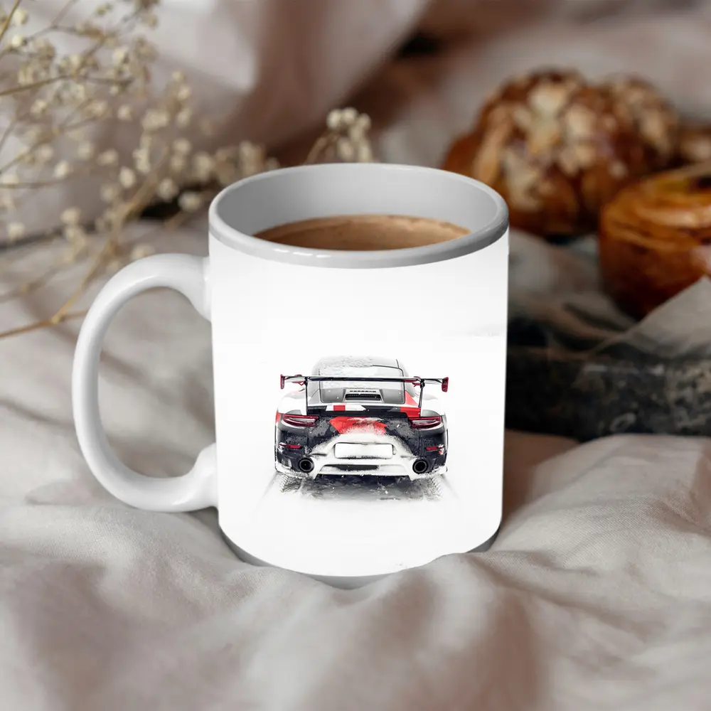 Porsche 911 GT2 RS Snow Winter Rear – Mugs