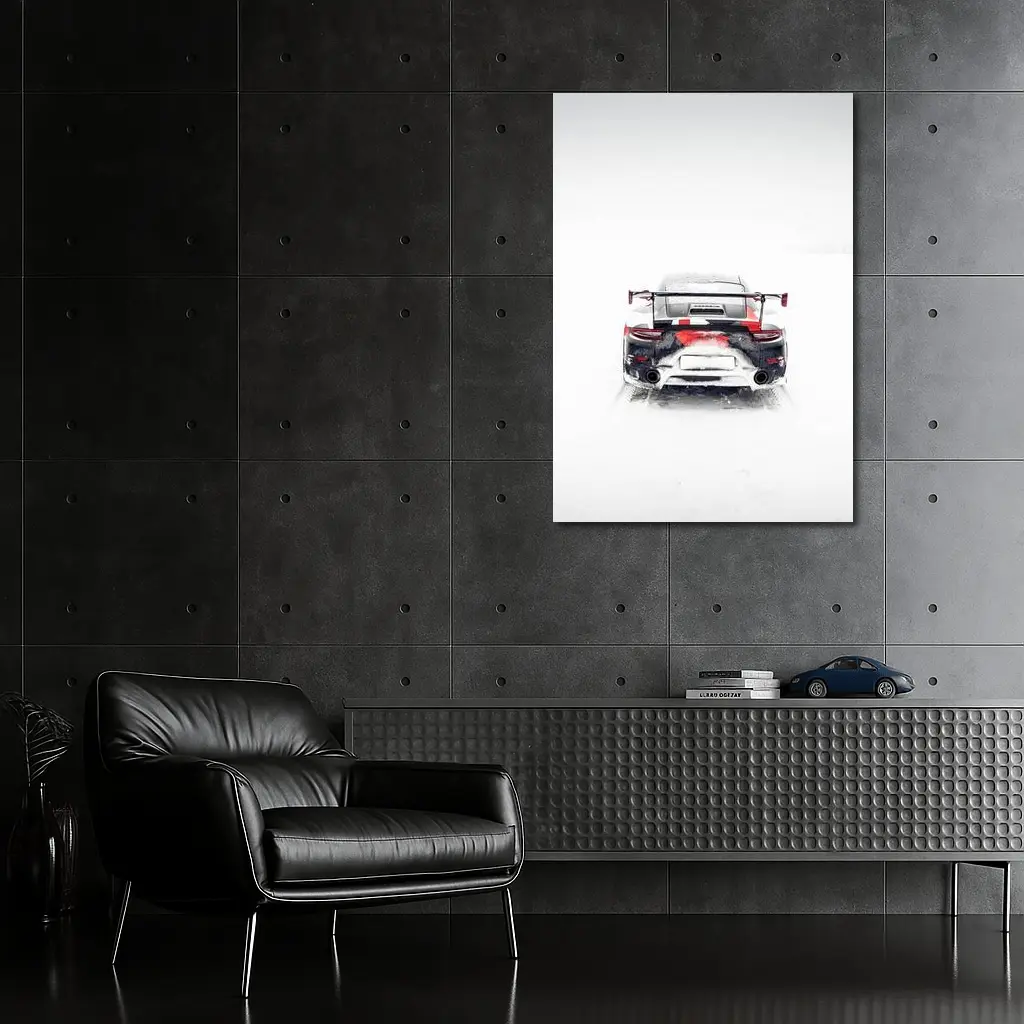 Porsche 911 GT2 RS Snow Winter Rear – Wall Art