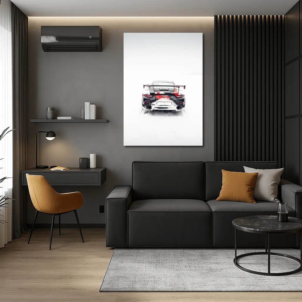 Porsche 911 GT2 RS Snow Winter Rear – Wall Art