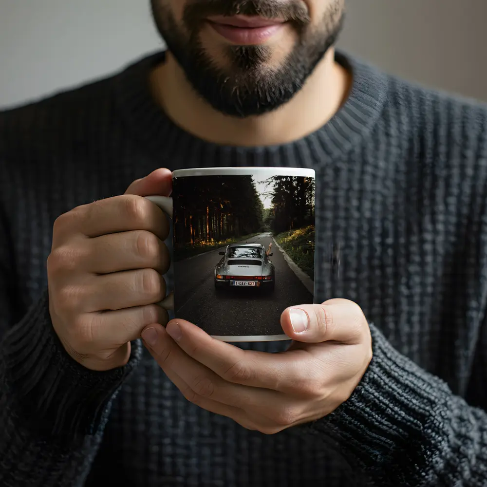 Porsche 911 Carrera on Forest Road – Mugs