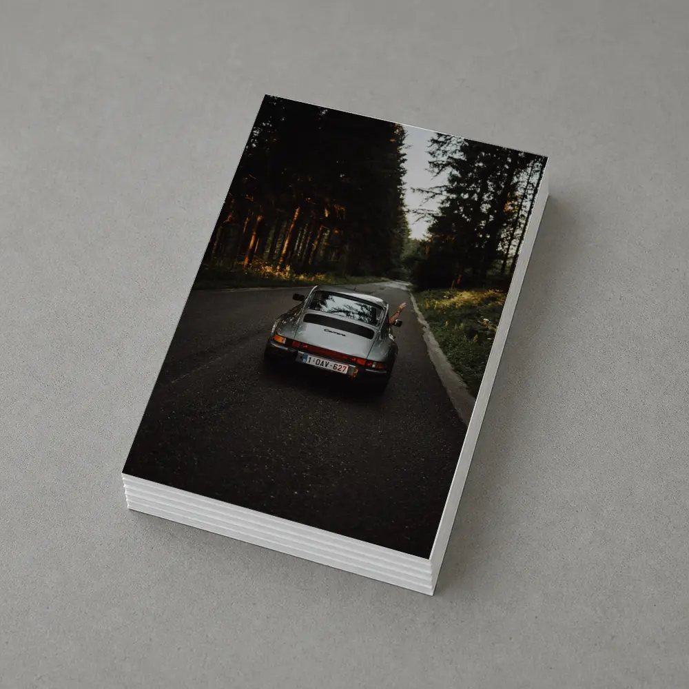 Porsche 911 Carrera on Forest Road – Postcards