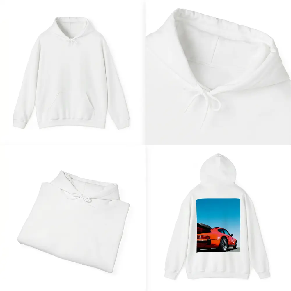 Porsche 911 Orange Sports Car Blue Sky – Hoodies