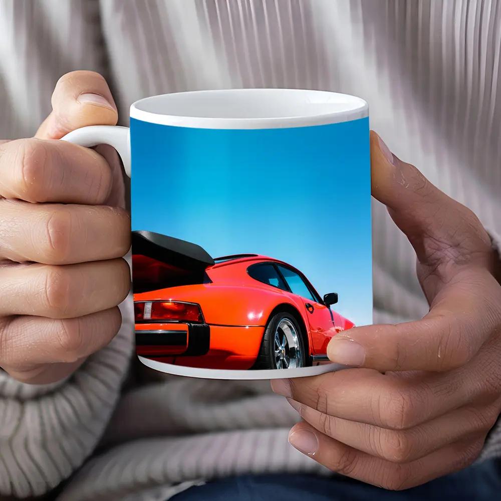 Porsche 911 Orange Sports Car Blue Sky – Mugs