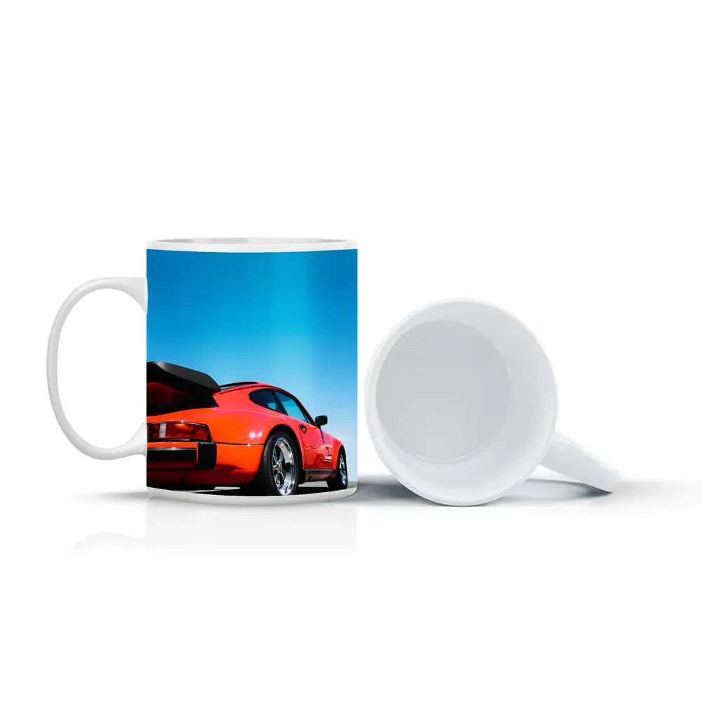 Porsche 911 Orange Sports Car Blue Sky – Mugs