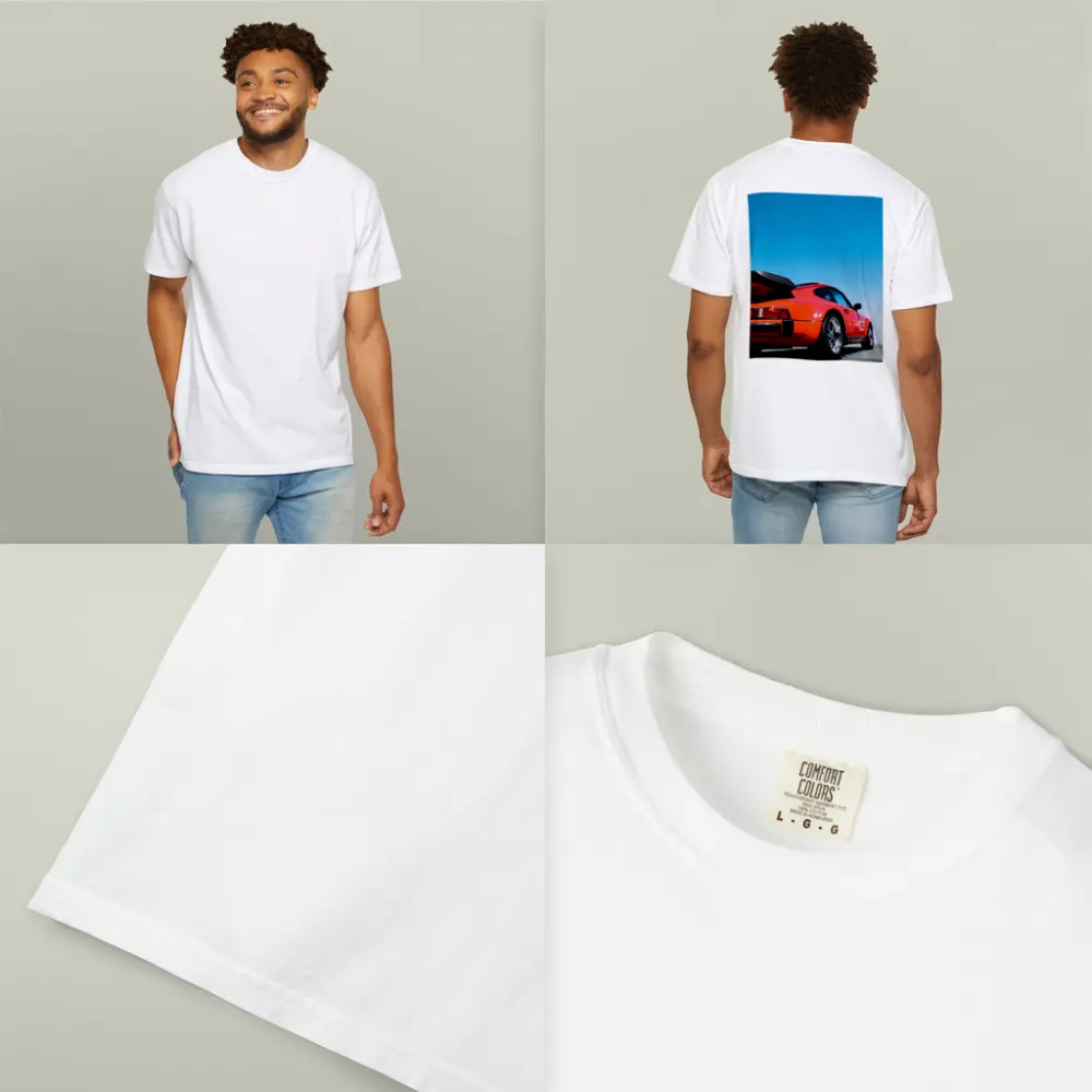 Porsche 911 Orange Sports Car Blue Sky – T-Shirts