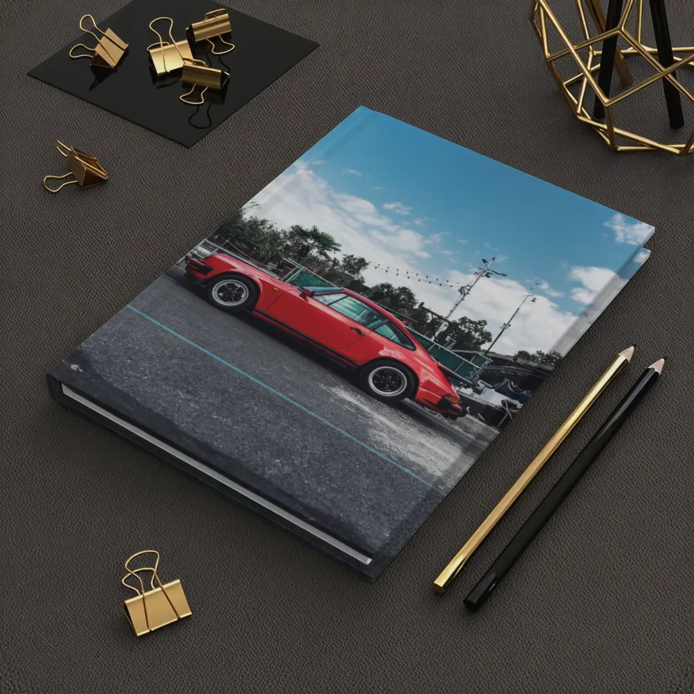 Red Porsche 911 Parked Under Blue Sky – Notebooks