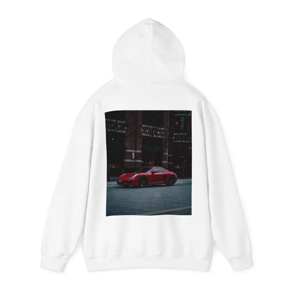 Red Porsche Cayman Urban Street Night – Hoodies