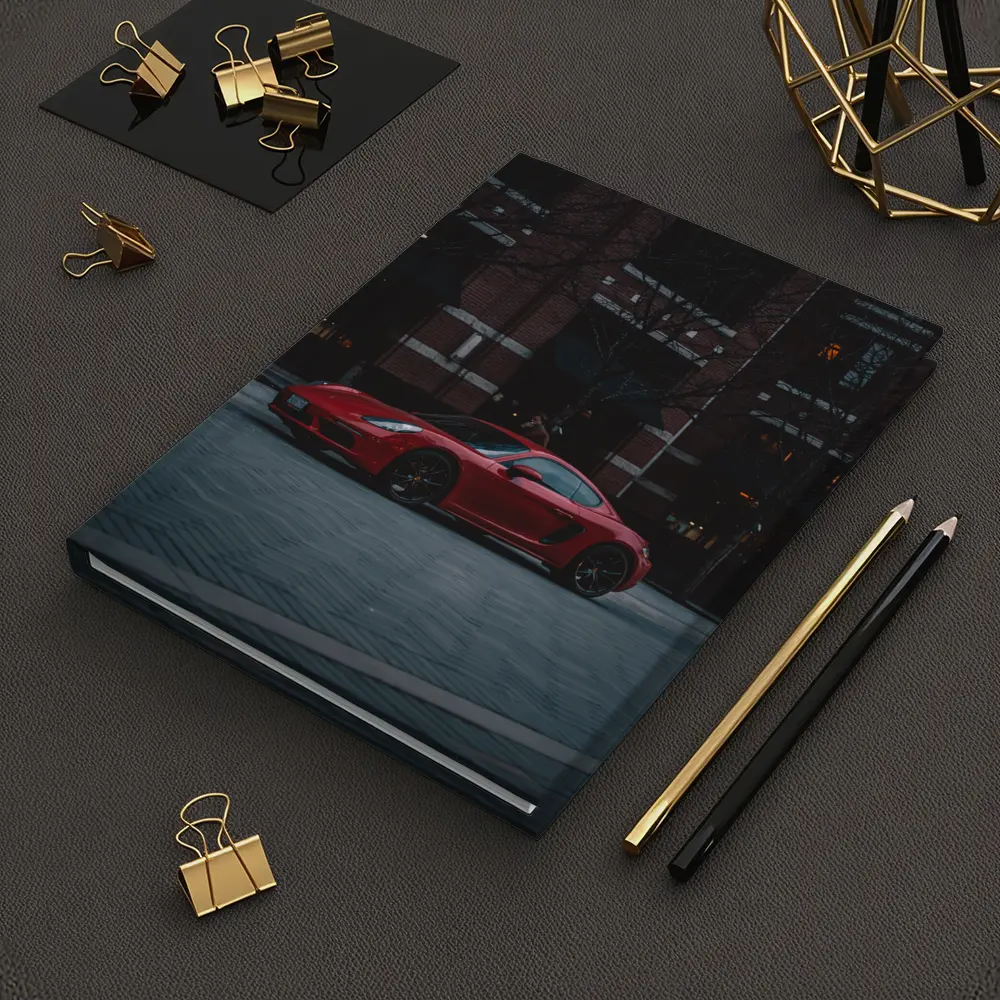 Red Porsche Cayman Urban Street Night – Notebooks