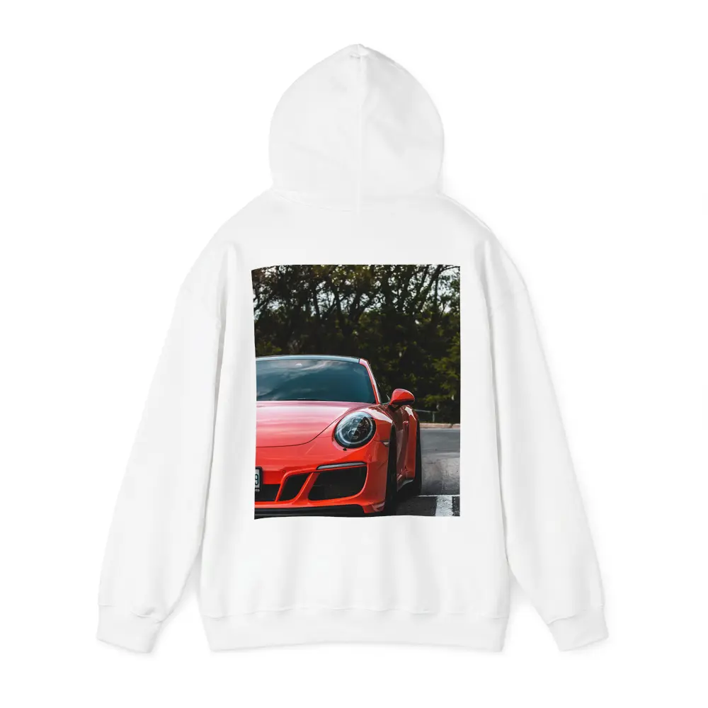 Red Porsche 911 Parked Street Trees – Hoodies