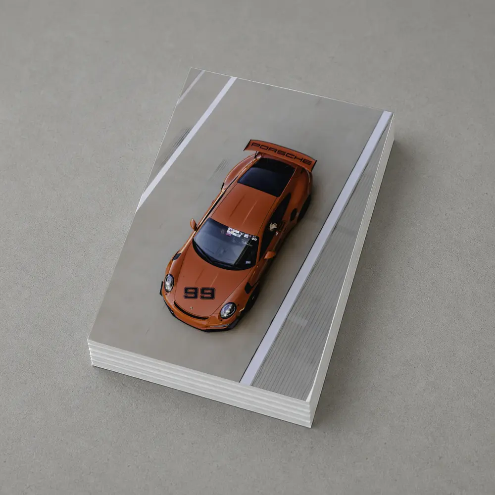 Porsche 911 GT3 Orange Race Track – Postcards