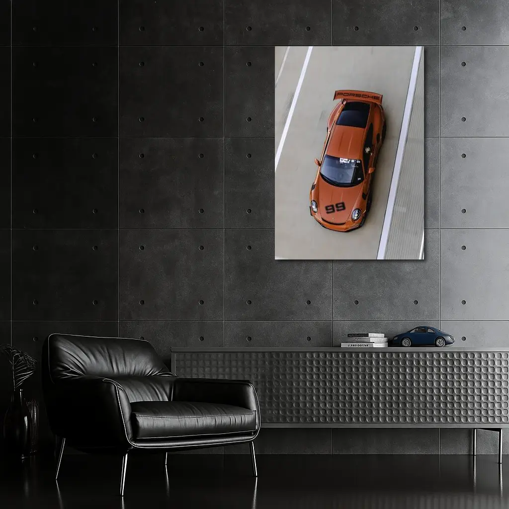 Porsche 911 GT3 Orange Race Track – Wall Art