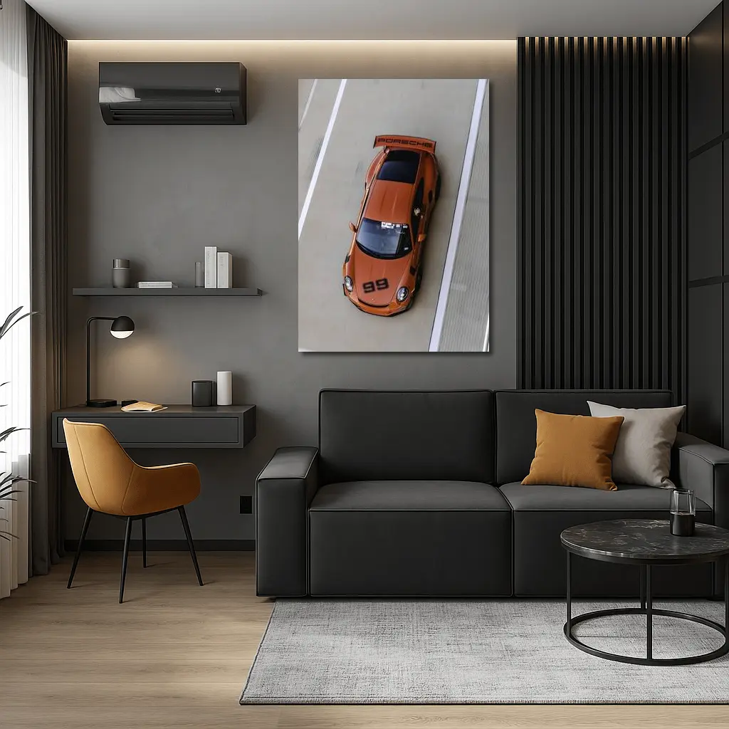 Porsche 911 GT3 Orange Race Track – Wall Art