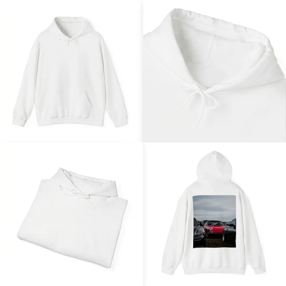 Red Porsche 911 Classic Car Meet Outdoors – Hoodies