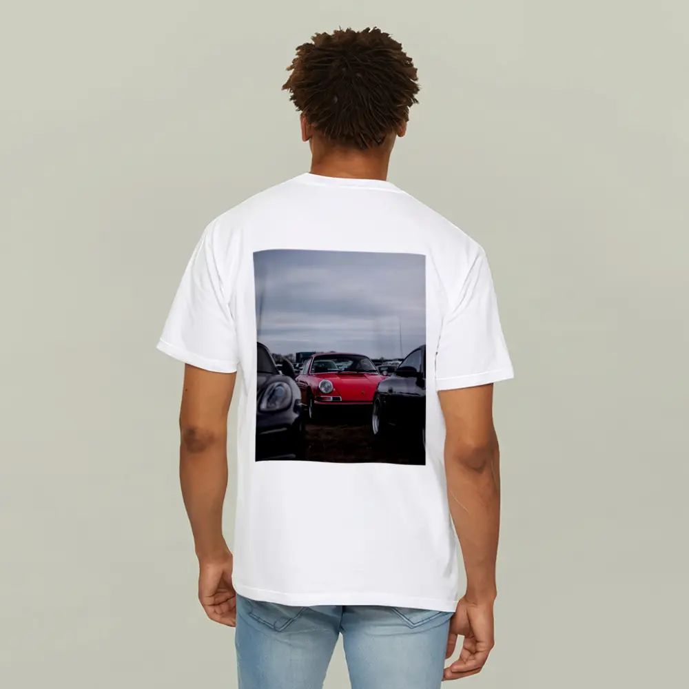 Red Porsche 911 Classic Car Meet Outdoors – T-Shirts