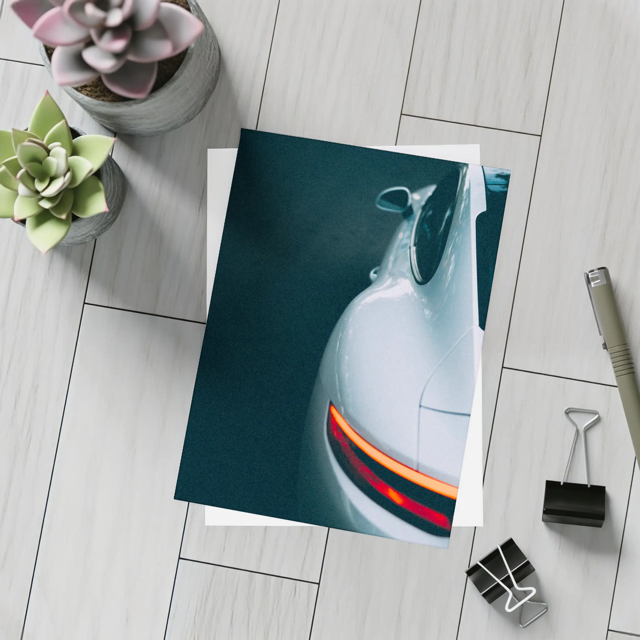 Porsche 911 Rear Dark Moody Background – Postcards
