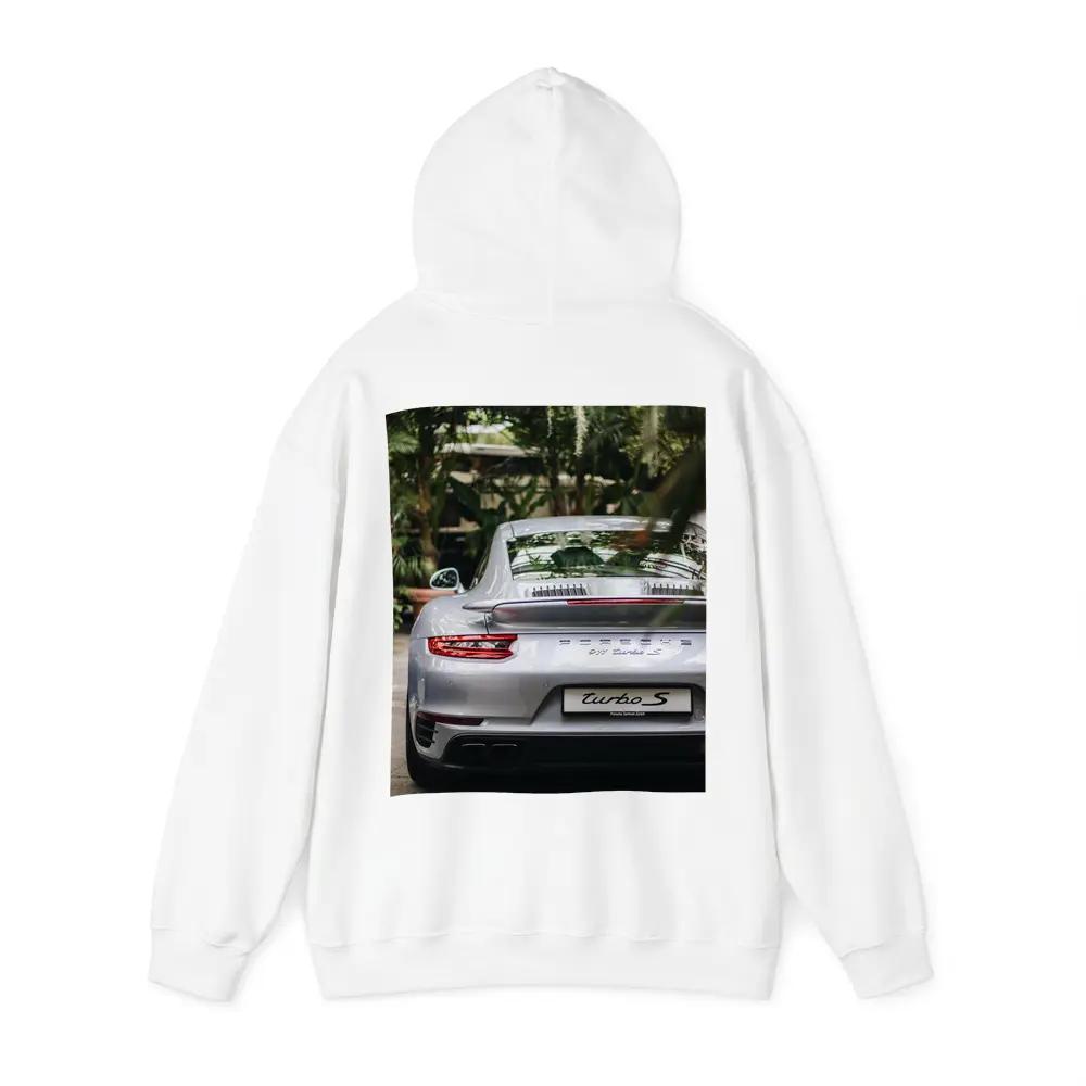 Porsche 911 Turbo S Silver Rear Garden – Hoodies