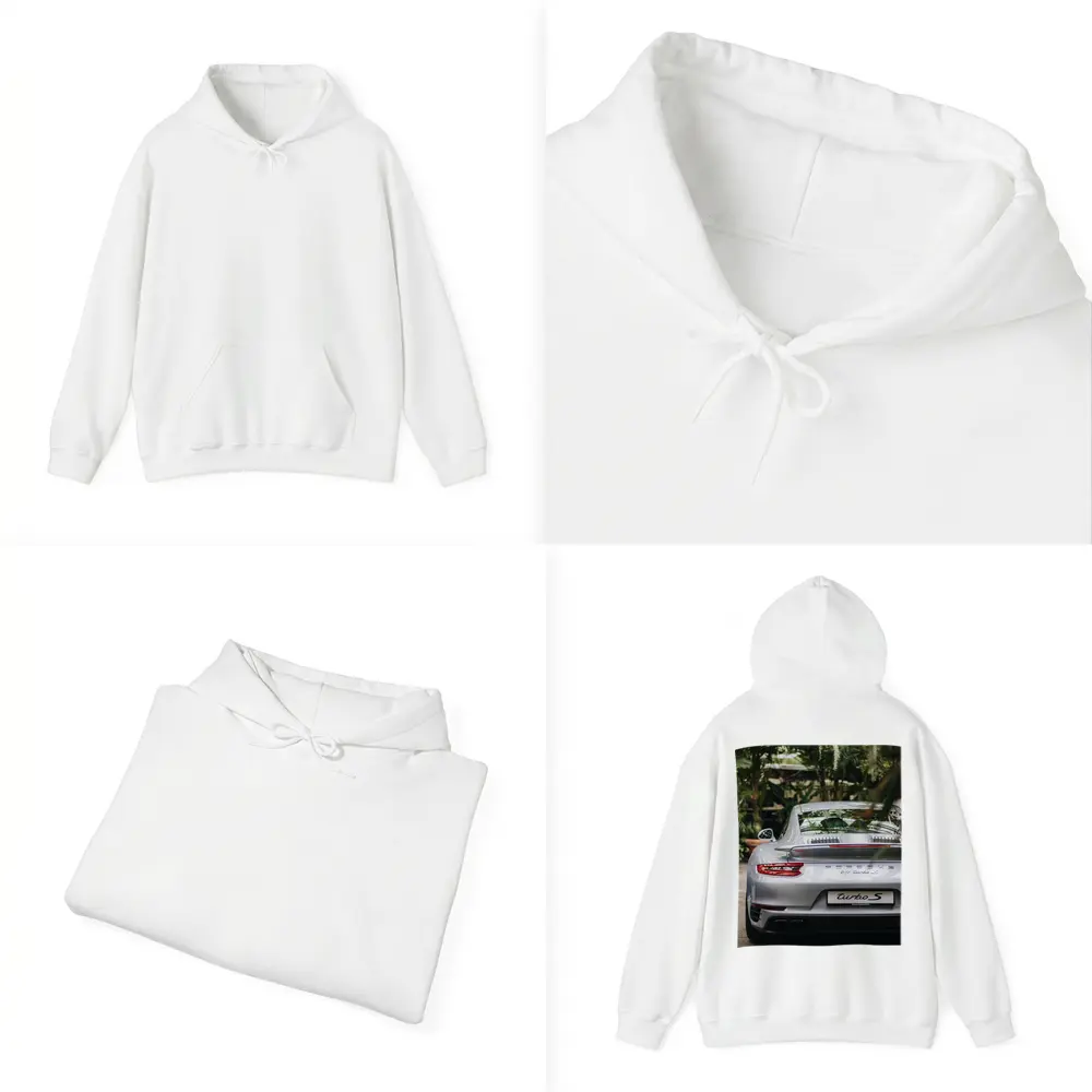 Porsche 911 Turbo S Silver Rear Garden – Hoodies