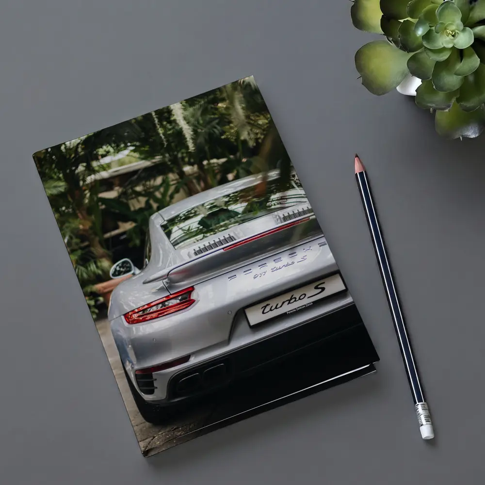 Porsche 911 Turbo S Silver Rear Garden – Notebooks