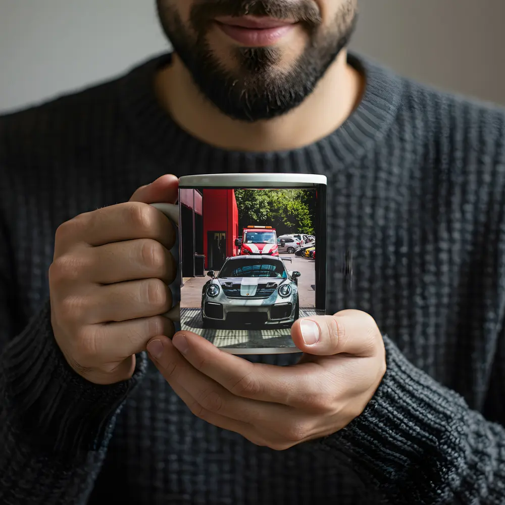 Porsche GT2 RS Silver Inside Garage – Mugs