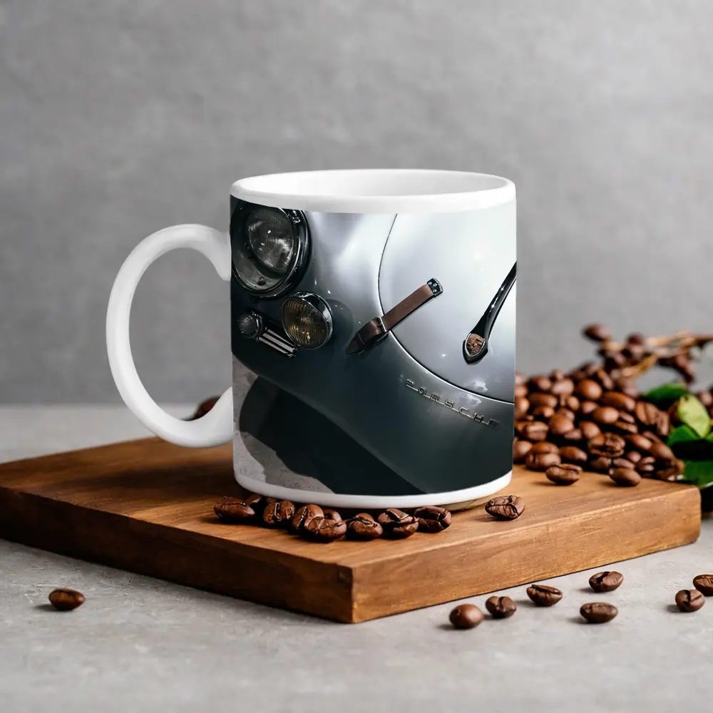 Classic Porsche 356 Silver Front Detail – Mugs