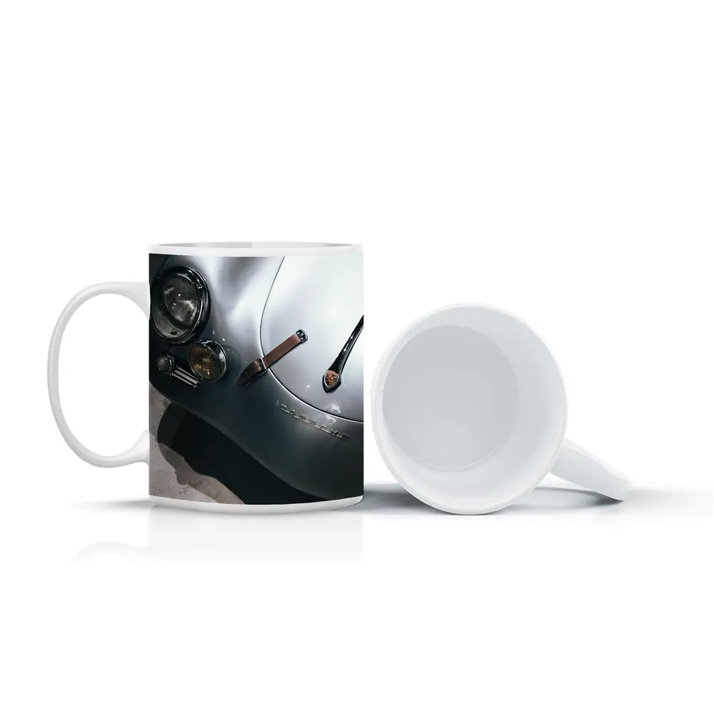 Classic Porsche 356 Silver Front Detail – Mugs